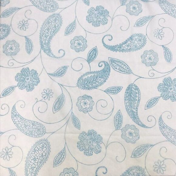 Floral Blue Flowers Semi Sheer Fabric - Picture 2 of 5